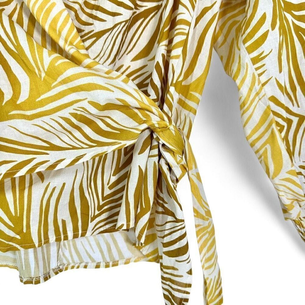 NEW Summum Woman Amsterdam Wrap Cotton Blouse Top EUR 40/ US 8 Palm Leaves Print - Picture 5 of 14